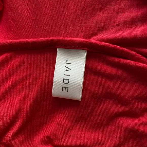 Jaide Clothing Slim Fit Bottom Flare Maxi Ruffle Stretch Dress Size Small - Picture 4 of 6